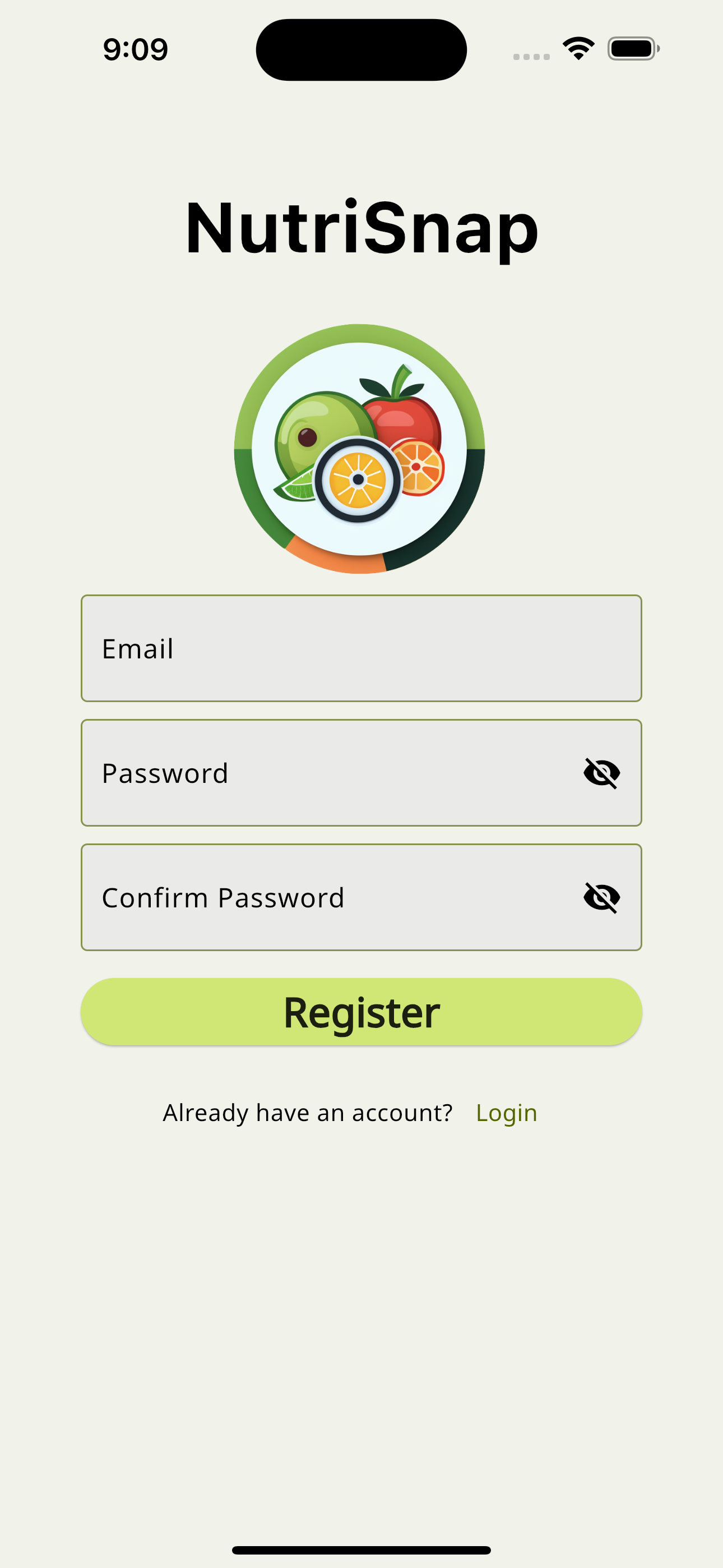 Register Dark Screenshot